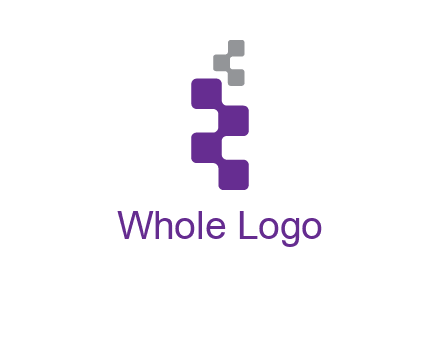 pixel in letter R shape logo