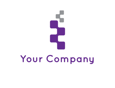 pixel in letter R shape logo