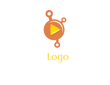 molecule and play triangle logo icon