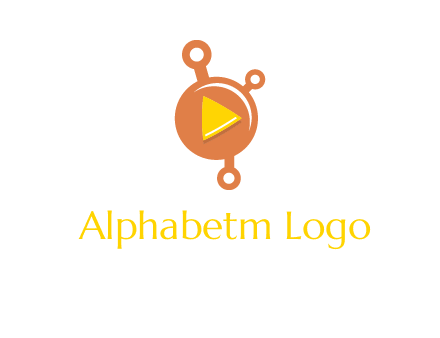 molecule and play triangle logo icon