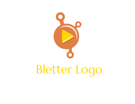 molecule and play triangle logo icon