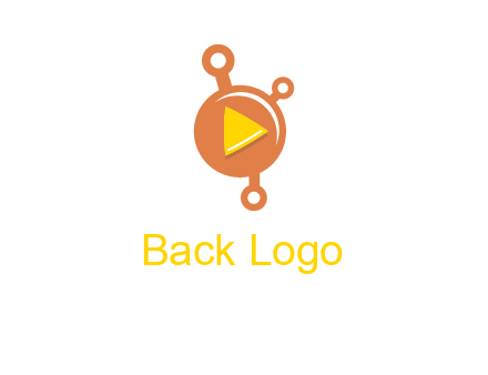 molecule and play triangle logo icon
