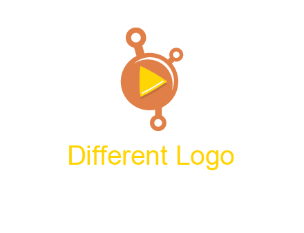 molecule and play triangle logo icon