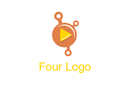 molecule and play triangle logo icon