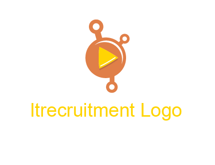 molecule and play triangle logo icon