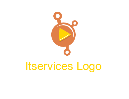 molecule and play triangle logo icon