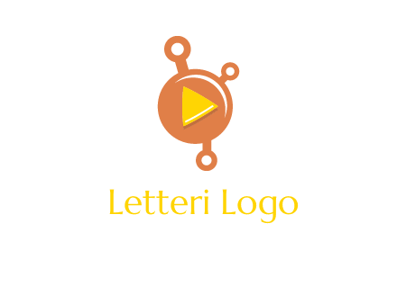 molecule and play triangle logo icon