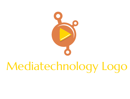 molecule and play triangle logo icon