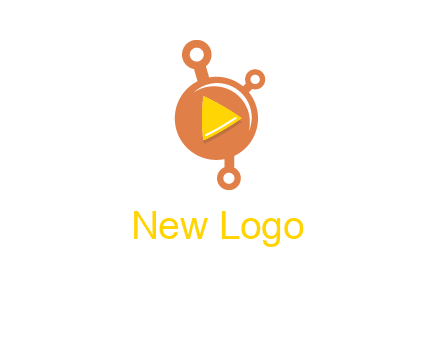 molecule and play triangle logo icon
