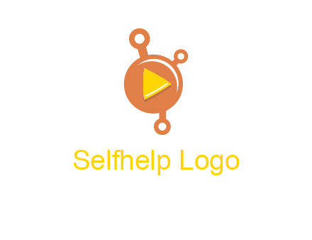 molecule and play triangle logo icon