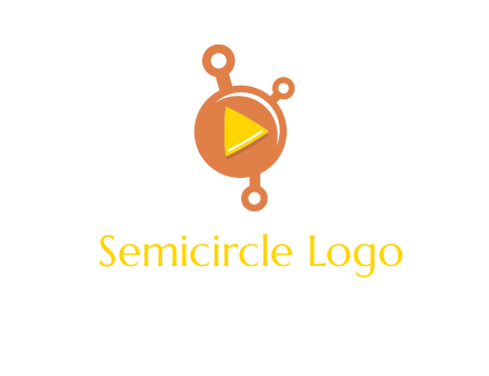 molecule and play triangle logo icon