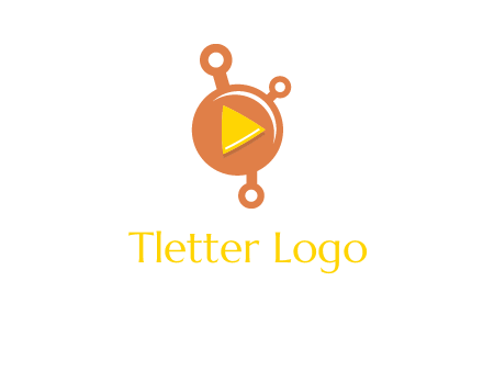 molecule and play triangle logo icon