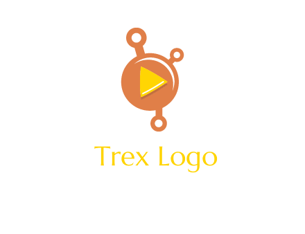 molecule and play triangle logo icon