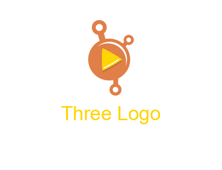 molecule and play triangle logo icon