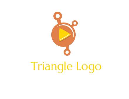 molecule and play triangle logo icon