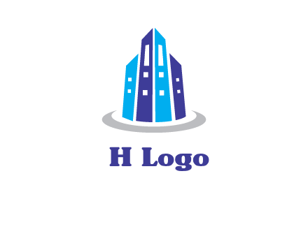 abstract skyscraper swoosh logo
