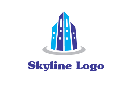 abstract skyscraper swoosh logo