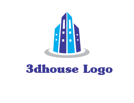 abstract skyscraper swoosh logo