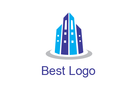 abstract skyscraper swoosh logo