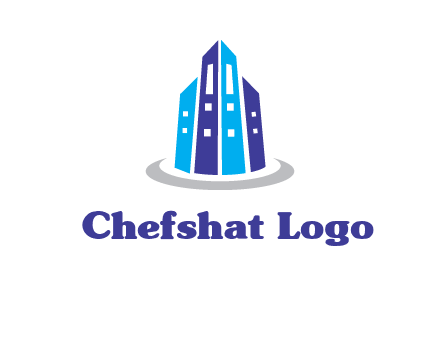 abstract skyscraper swoosh logo