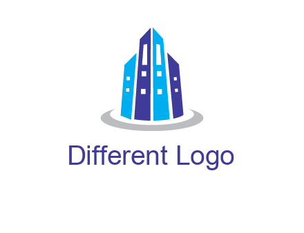 abstract skyscraper swoosh logo