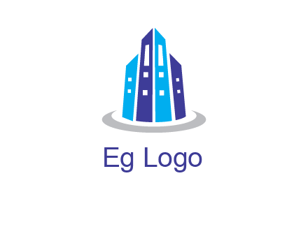 abstract skyscraper swoosh logo