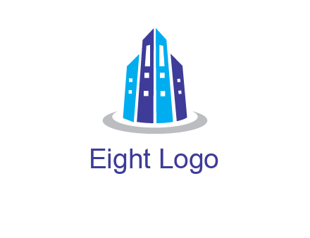 abstract skyscraper swoosh logo