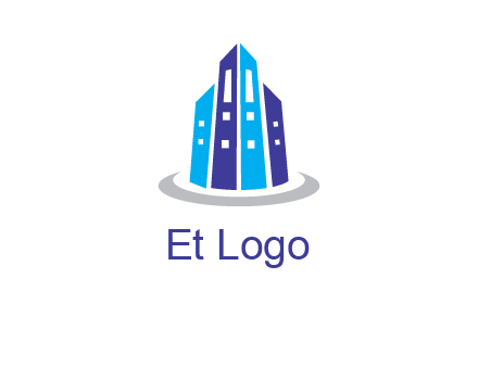 abstract skyscraper swoosh logo