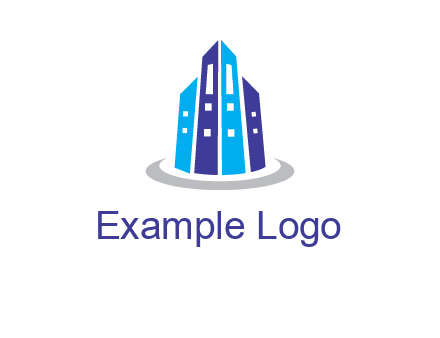 abstract skyscraper swoosh logo