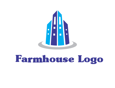 abstract skyscraper swoosh logo