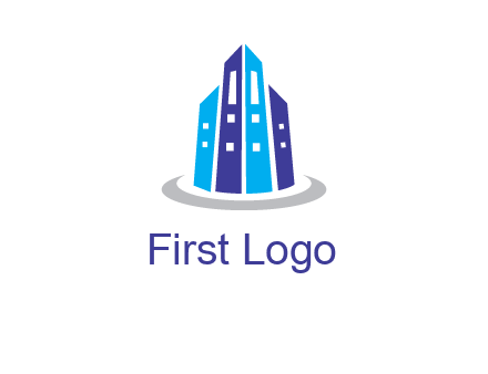 abstract skyscraper swoosh logo