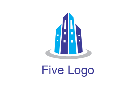 abstract skyscraper swoosh logo
