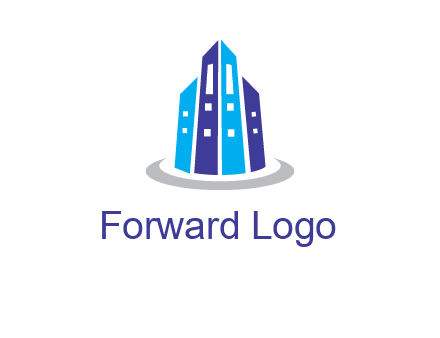 abstract skyscraper swoosh logo