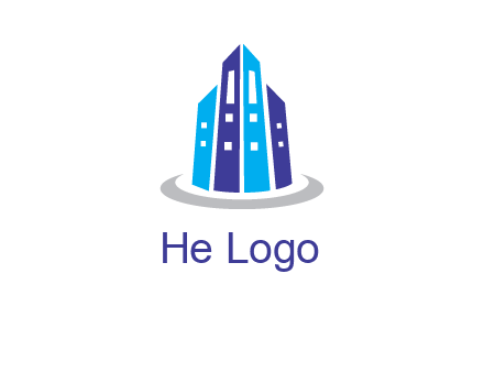 abstract skyscraper swoosh logo
