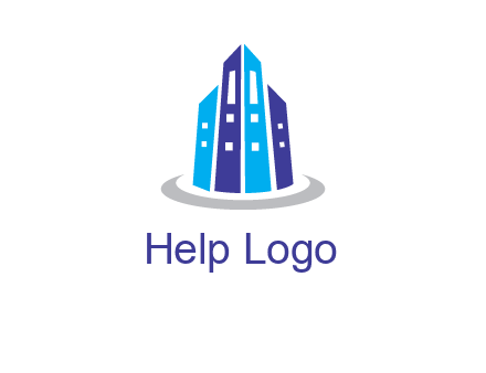 abstract skyscraper swoosh logo