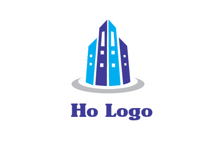 abstract skyscraper swoosh logo