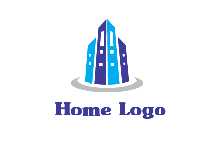 abstract skyscraper swoosh logo
