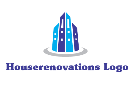 abstract skyscraper swoosh logo