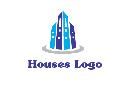 abstract skyscraper swoosh logo