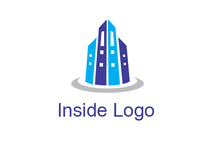 abstract skyscraper swoosh logo