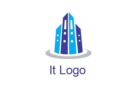 abstract skyscraper swoosh logo