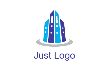 abstract skyscraper swoosh logo