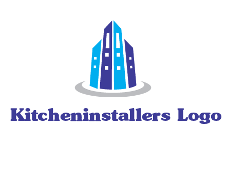 abstract skyscraper swoosh logo