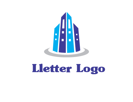 abstract skyscraper swoosh logo