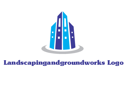 abstract skyscraper swoosh logo