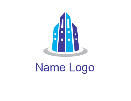 abstract skyscraper swoosh logo