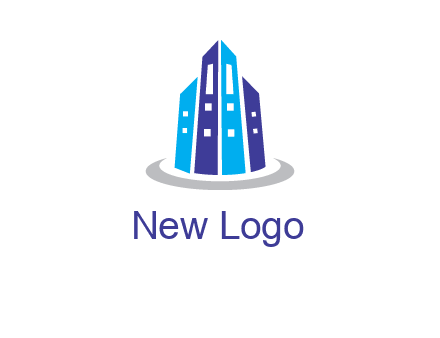 abstract skyscraper swoosh logo
