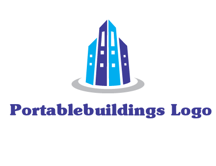abstract skyscraper swoosh logo