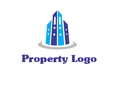 abstract skyscraper swoosh logo