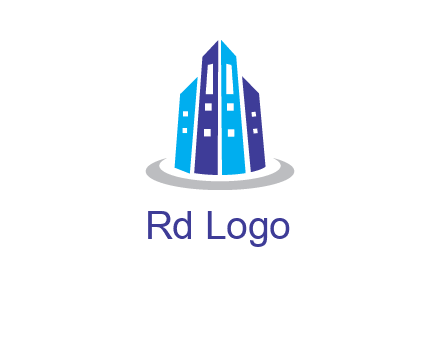 abstract skyscraper swoosh logo